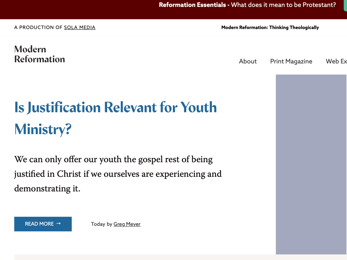 “Is Justification Relevant to Youth Ministry?” An Interview with Modern&nbsp;Reformation
